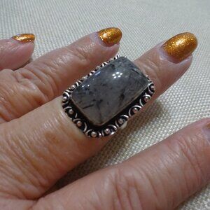 Natural TOURMALINE QUARTZ Handmade Sterling 925 Ring Size 8.75 #666C